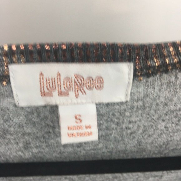 Lularoe Sarah Chevron Metallic Open Front Long Kimono Cardigan Duster Sz S - Picture 4 of 7